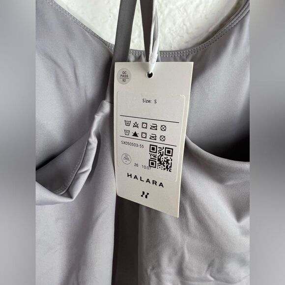 Halara Airy Backless Cut Out 2-in-1 Pocket Yoga Dress-UPF50+ grey - Picture 4 of 10